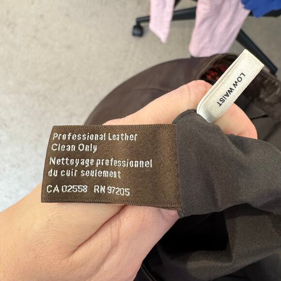 Vintage Danier Brown Leather Flare Pants Side Zip High Waist Y2k Chic Size 10 - Picture 9 of 11